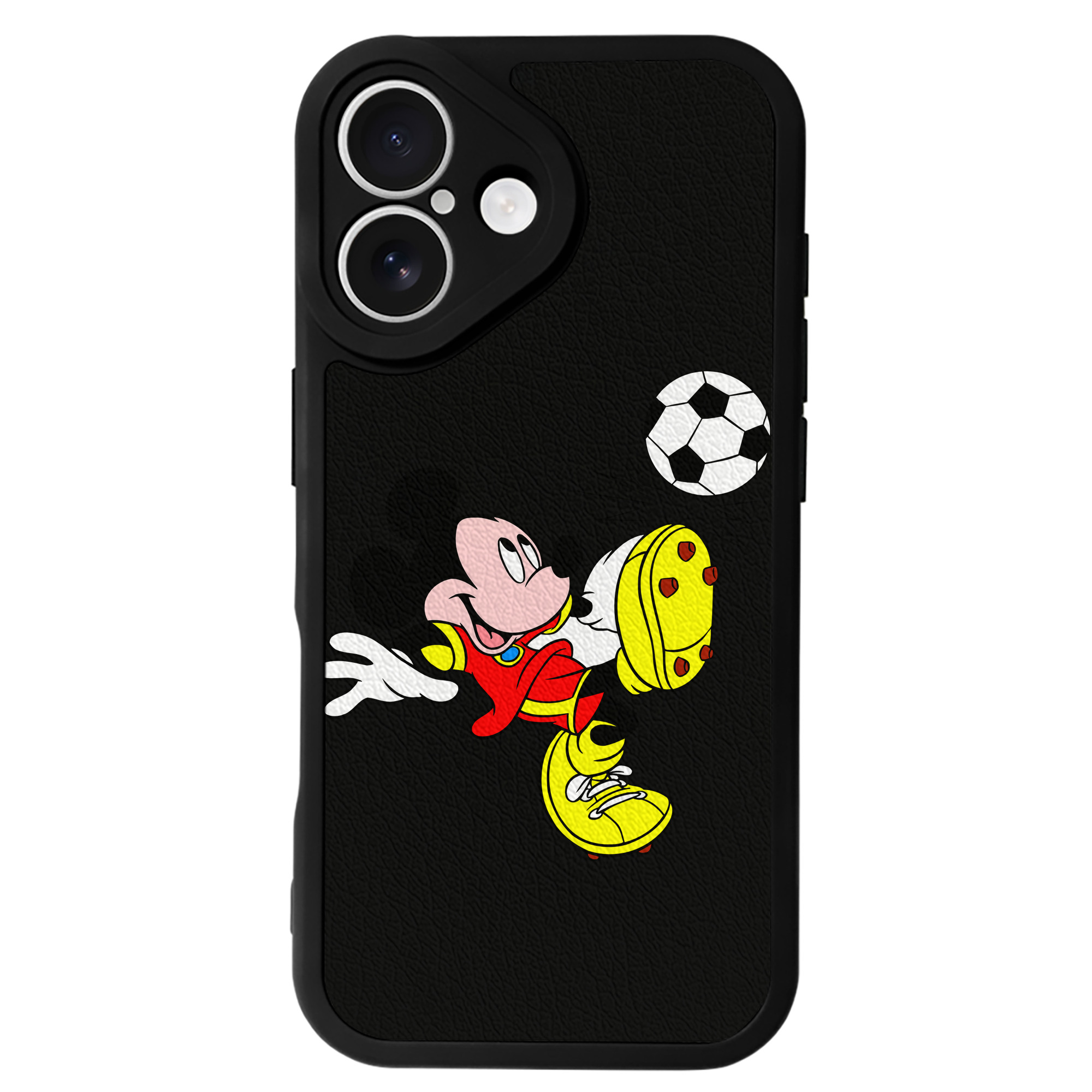 （画像用） ミッキーマウス Mickey Mouse 【iPhone 16シリーズ対応】シリコンスマホケース（レザー調） 材質：シリコン